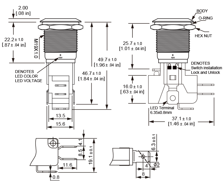 L19B High current anti vandal switch