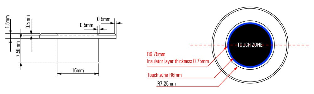Super short capacitive switch