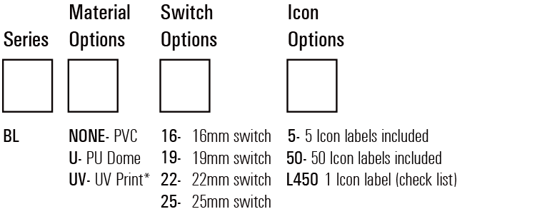 Backlit LED switch Label Kit