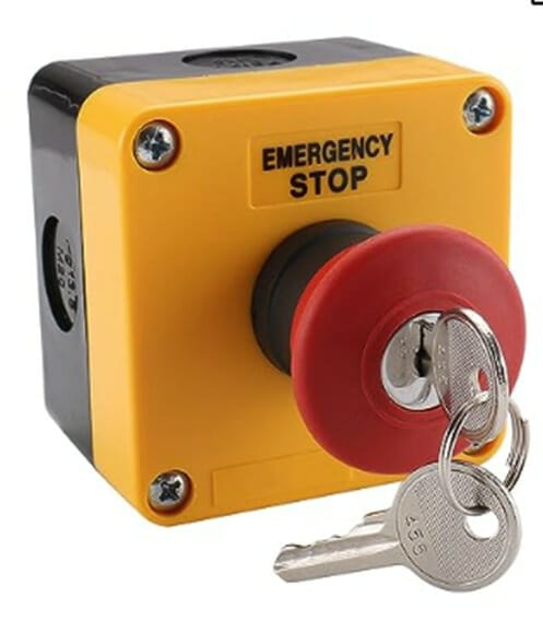 Key Release e-stop switch button